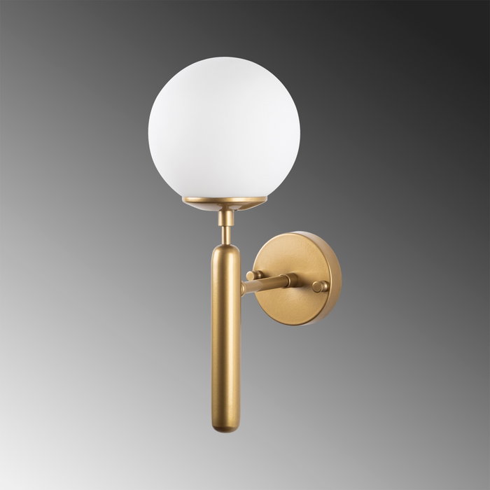 Opviq King - 11458 Lámpara de pared dorada con tapa de cristal